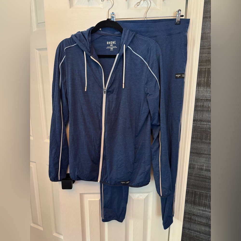 Rhone Navy Zip-Up Hoodie and Joggers Set